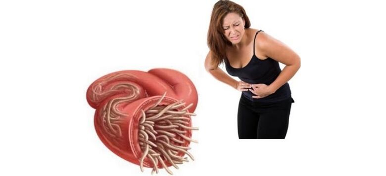 dolore addominale dovuto a parassiti nell'intestino